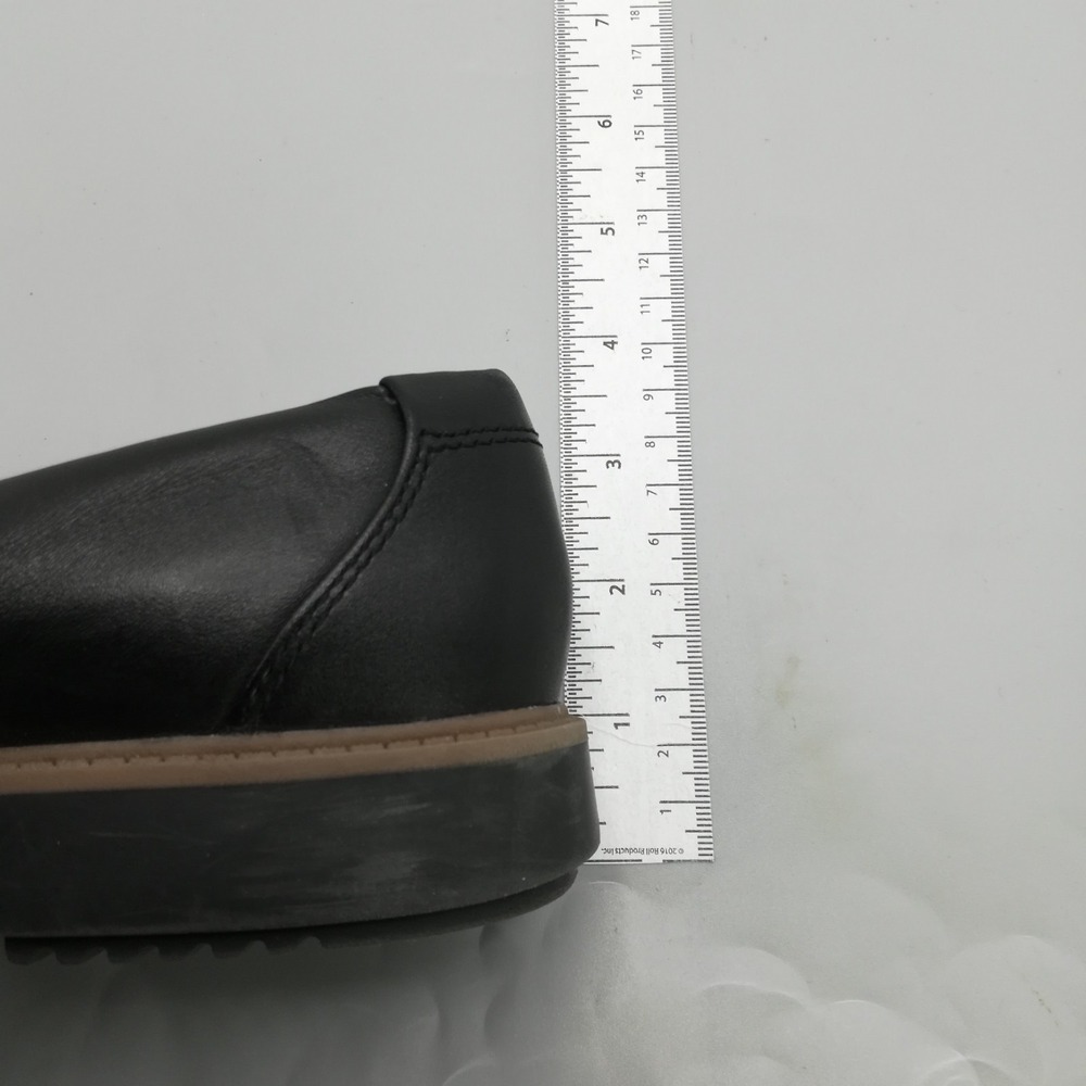 Clarks Shoes Womens Loafer Black Leather Tweed Raisie Foster Casual Comfort 6 - Picture 5 of 10